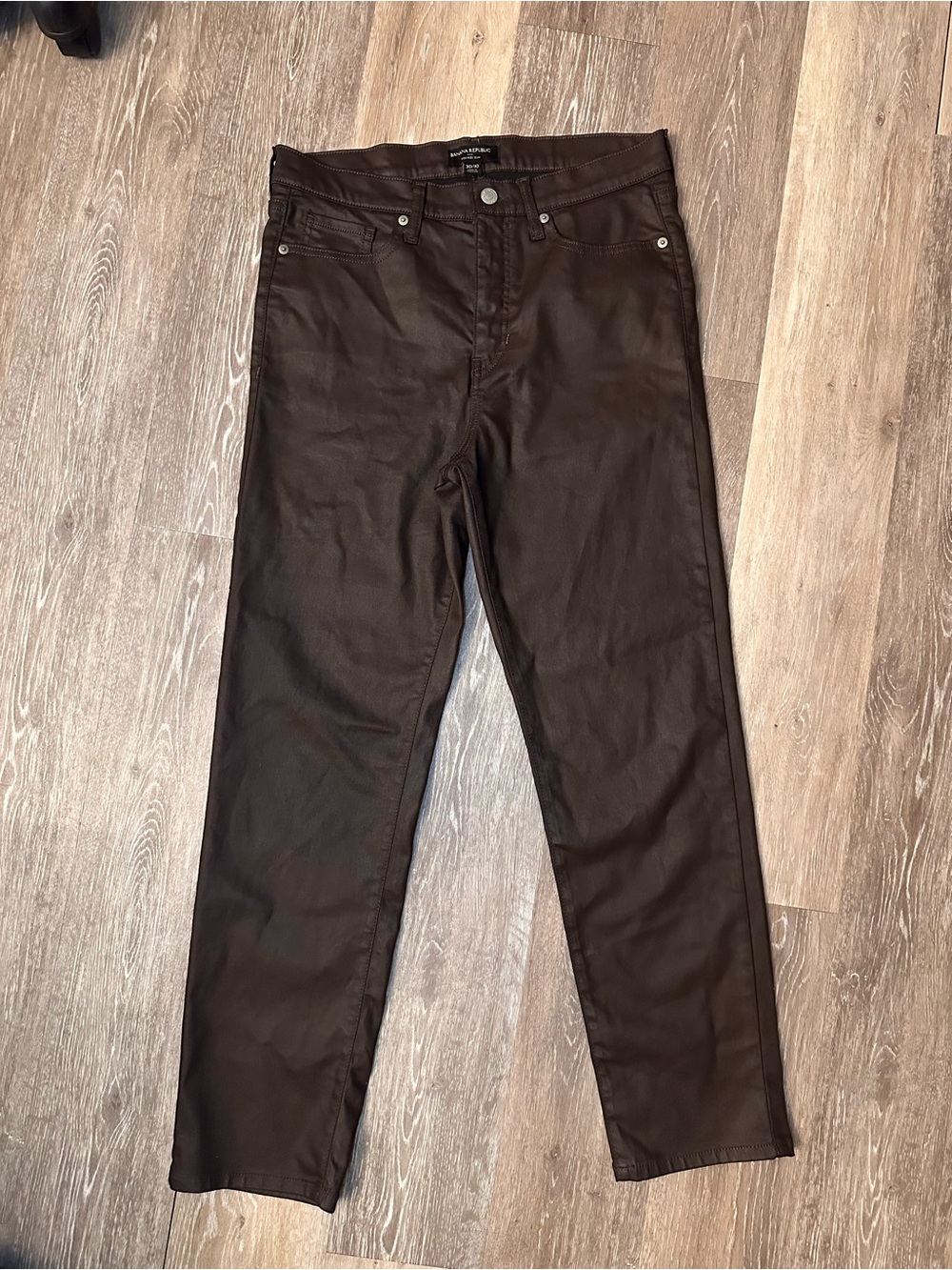 Banana Republic Brown Coated High-Rise Slim Jeans